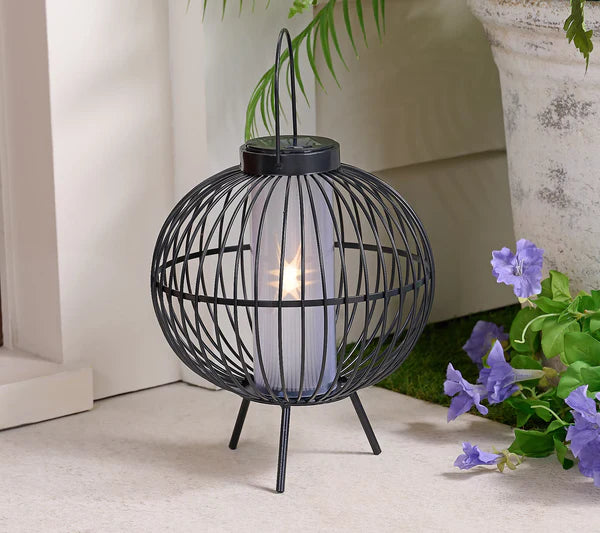 Outdoor Safe Solar Metal Lantern with Light Show